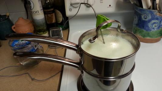 Pre-heating the milk to 182 ºF and hold for 20 min before cool down to 110 ºF and culture