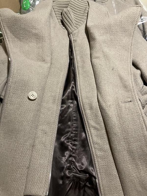 Calvin Klein Womens Wool Blend Belted Wrap Coat, Created for