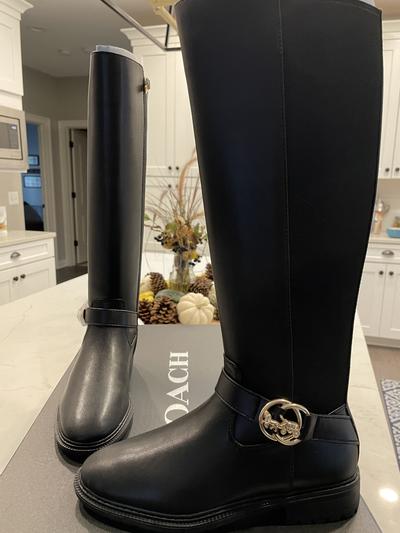 COACH Women's Farrah Logo Buckle Tall Riding Boots - Macy's