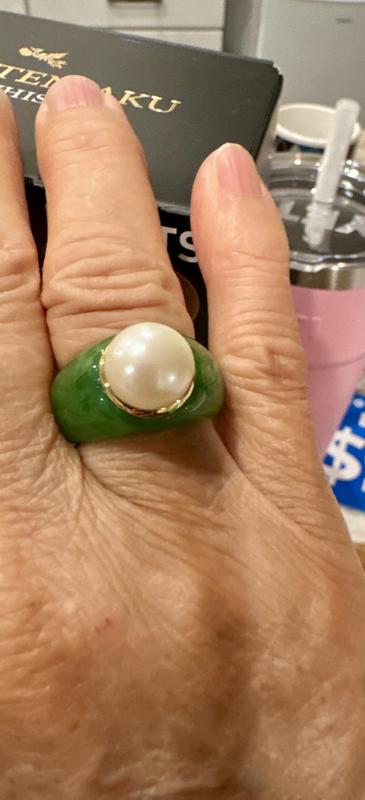 Bridge Cultured Pearl offers Jade ss Gold Plated Mop Ring