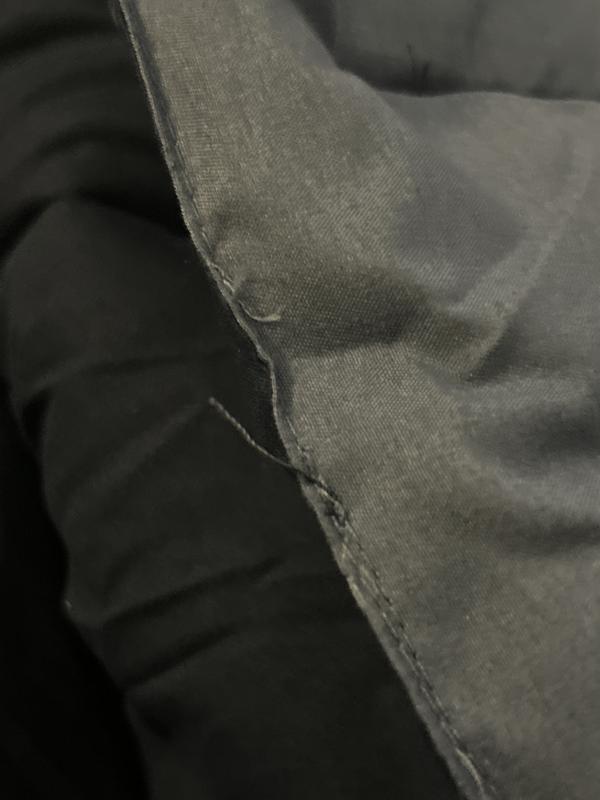 Stitching coming undone.