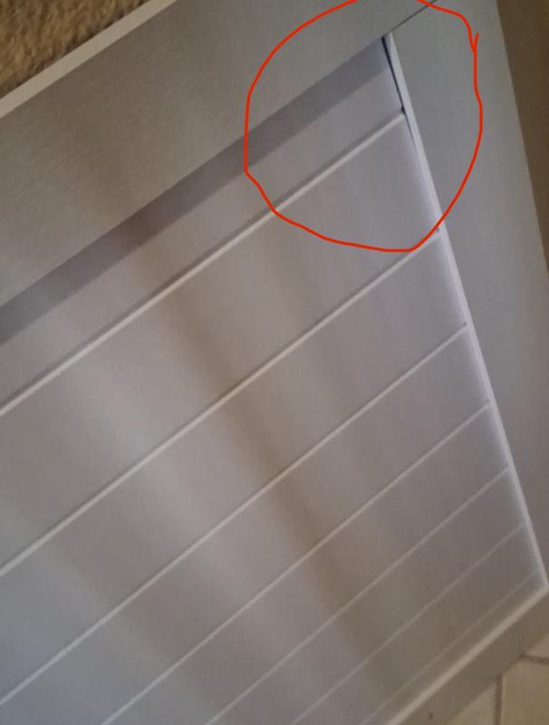 Photo caption of damaged furniture on delivery and product falling apart during installation