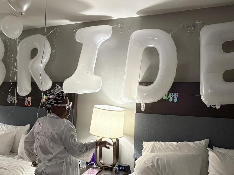 The Bride to be is so Happy in her Robe