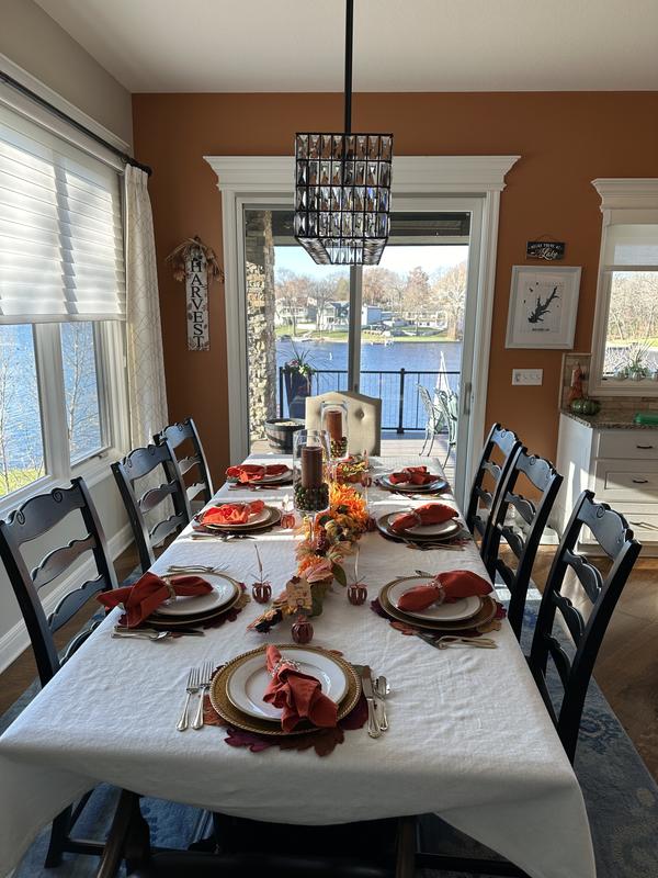 One of 2 tables at Thanksgiving.