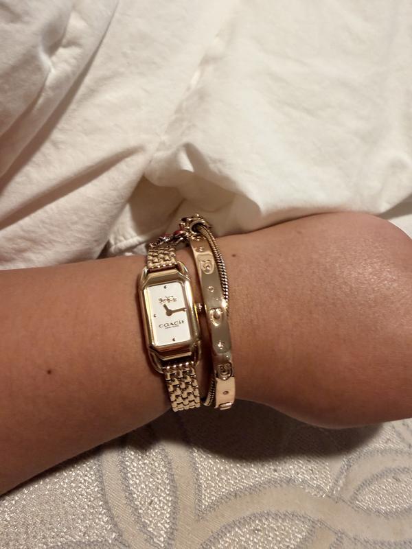COACH Women's Cadie Quartz Gold-Tone Stainless Steel Watch 20mmx32
