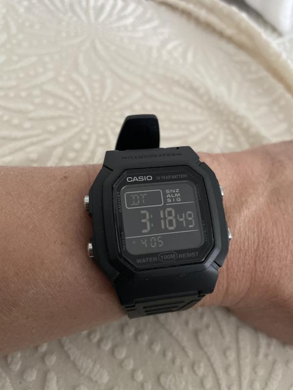 Casio Men's Digital Blackout Black Resin Strap Watch 36.8mm - Macy's