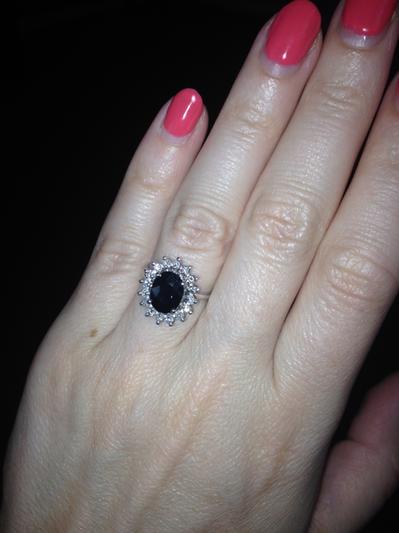 The ring I'm leaving the review for that was ordered on line (looks black)
