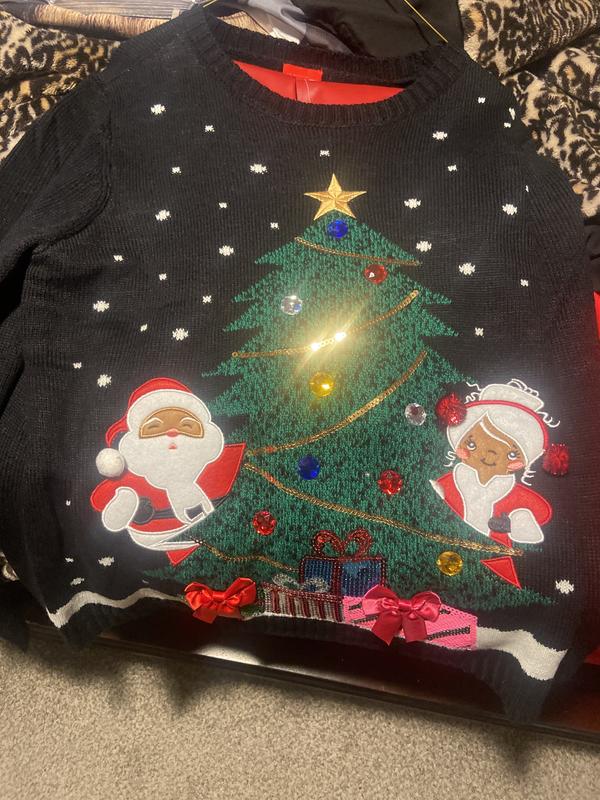 Women's Mr. and Mrs. Claus Crewneck Sweater, PXS-4X, Created for Macy's