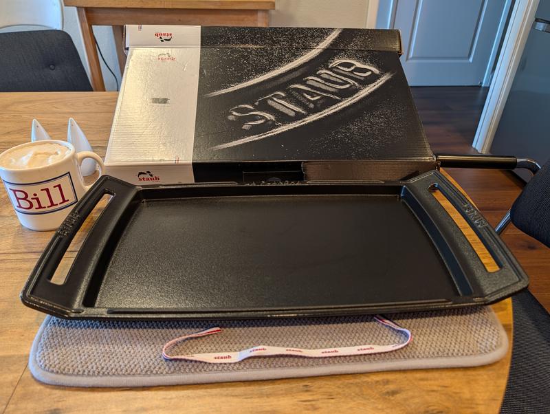 Staub double-burner enameled cast iron griddle