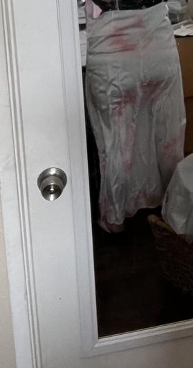 Unflattering clinging dress from behind