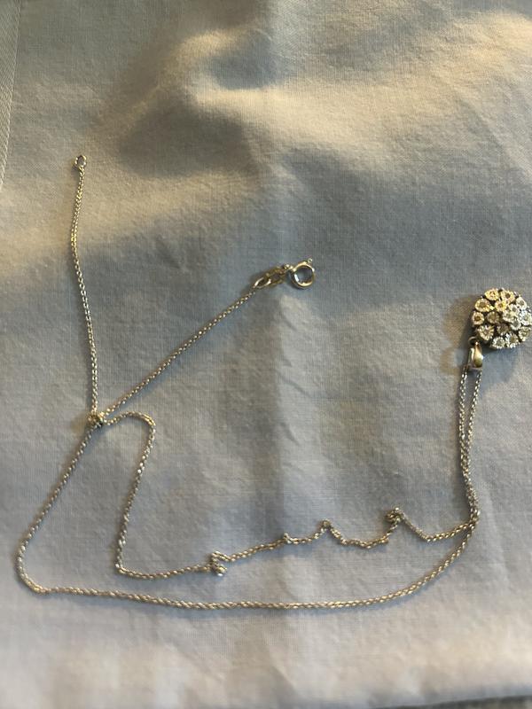 Diamond Flower Burst Cluster 18 Pendant Necklace (1/10 ct. t.w.) in Sterling Silver, Created for Macy's