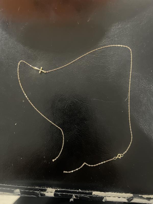 Sideways Cross Pendant Necklace in 10k Gold