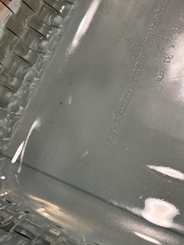 Air bubble on inside surface, jagged