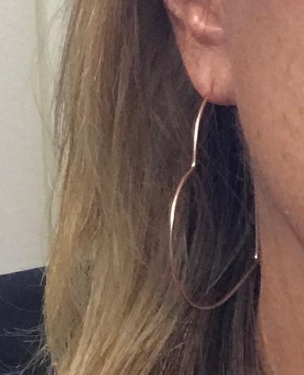 Rose colored heart earrings