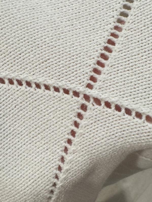 Sweater has a lot of holes so you'll need to wear something underneath