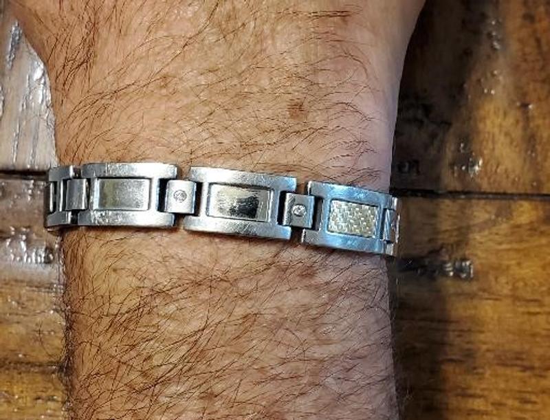 Men s Inlay Diamond Bracelet 1 5 ct. t.w. in Stainless Steel and 18k Gold Macy s