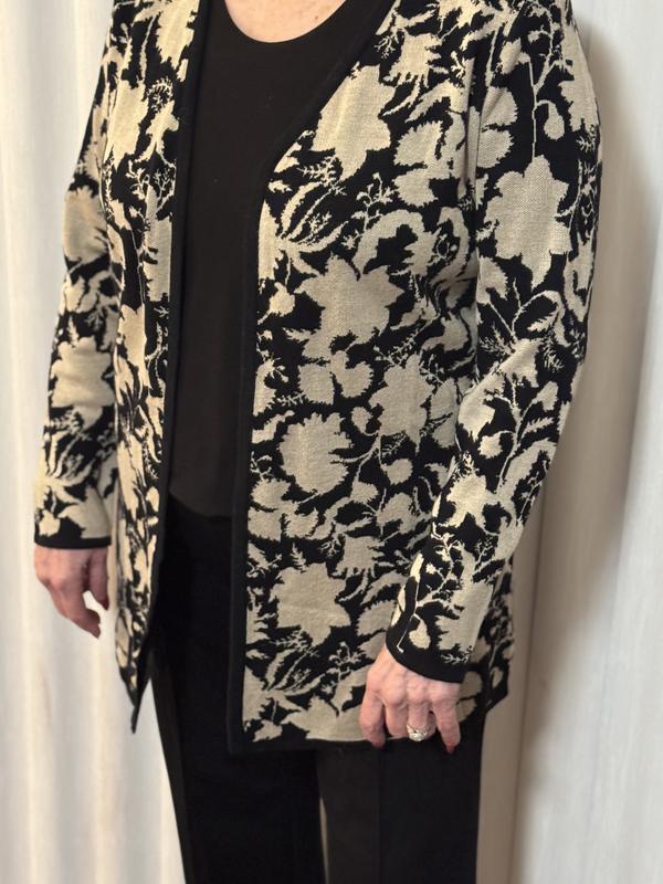 JM Collection Petite Floral-Print Open-Front Cardigan, Created for Macy ...