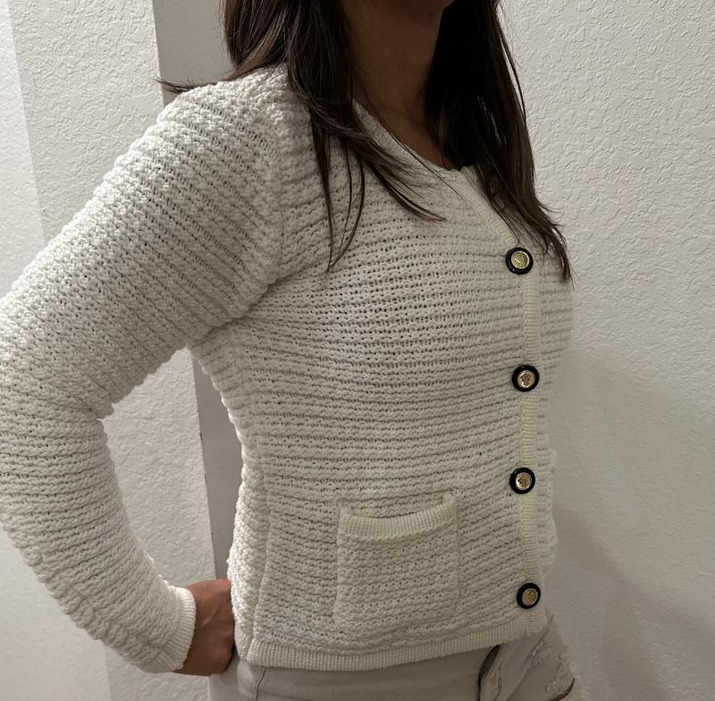 CeCe Women's Textured Knit Patch Pocket Cardigan - Macy's