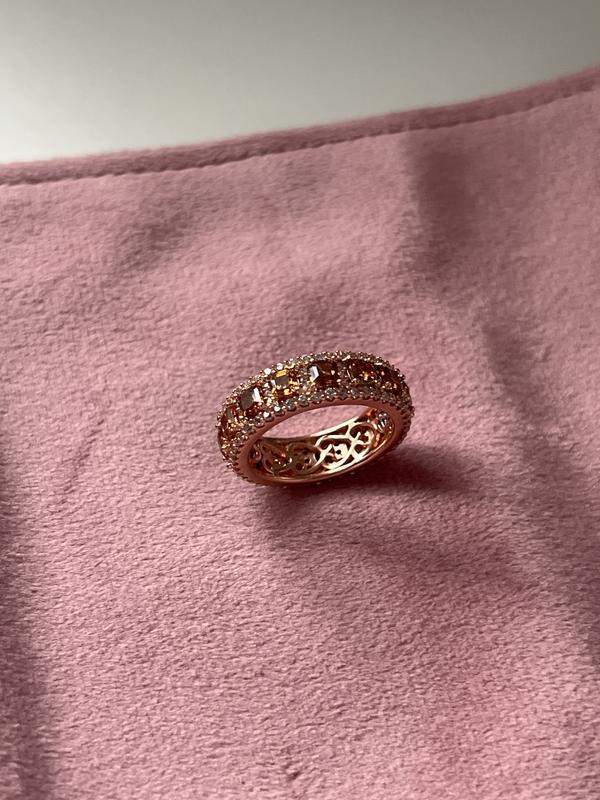 Suzy Levian Sterling Silver Cubic Zirconia Modern Eternity Band Ring