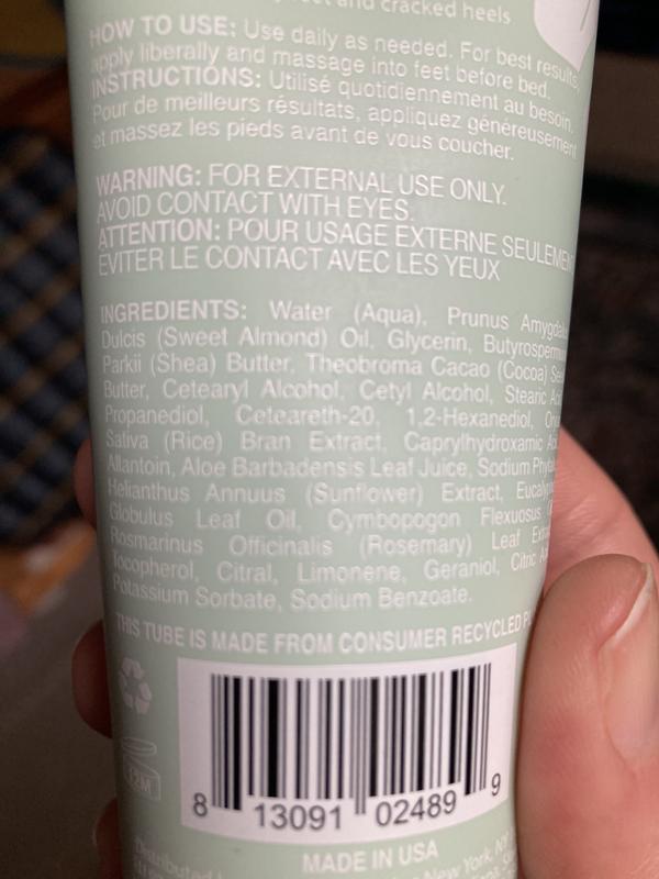 Ingredient list.
