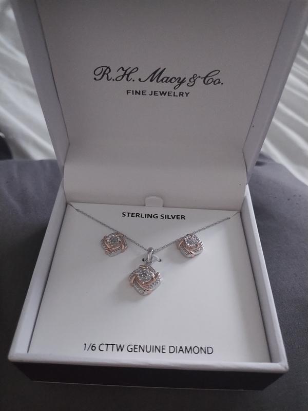 Diamond earrings and necklace