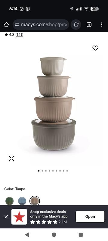 8-Pc. Round Nesting Bowl Set with Lids
