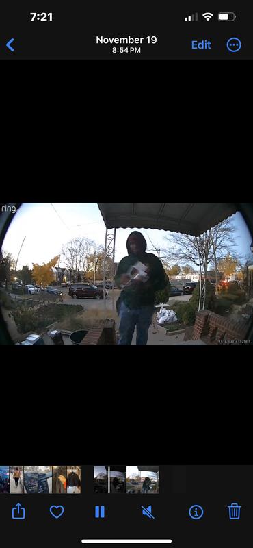 Screen shoot of alleged delivery