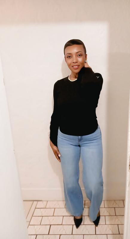 Madden Girl Juniors Scoop-Neck Rhinestone-Bow-Trim Sweater