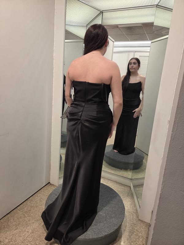 Betsy & Adam Women's Mixed-Media Strapless Corset Gown - Macy's