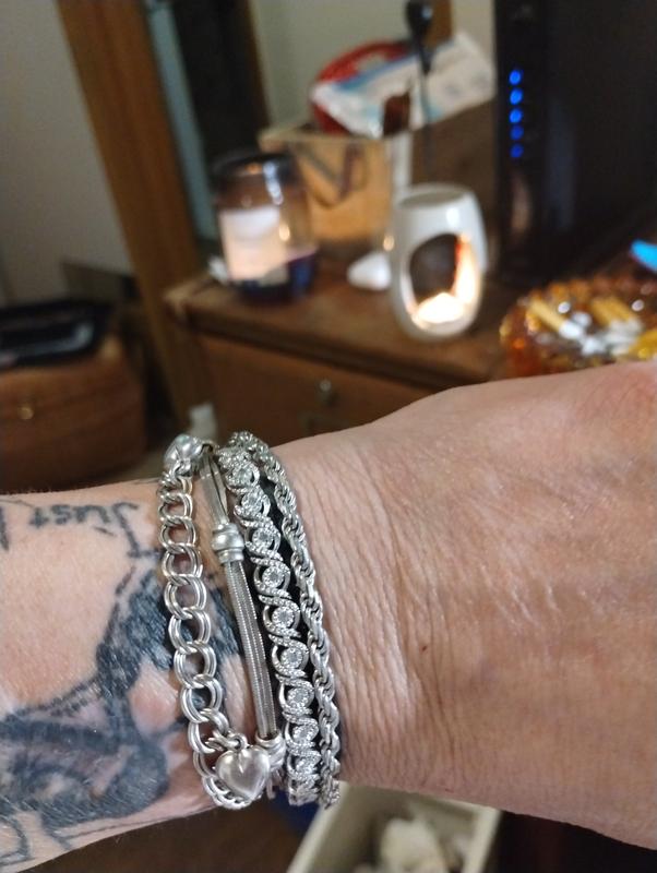 Goes well with other bracelets. Bracelet has a secure clasp