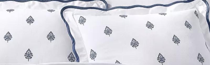 Blue scalloped pillowcases