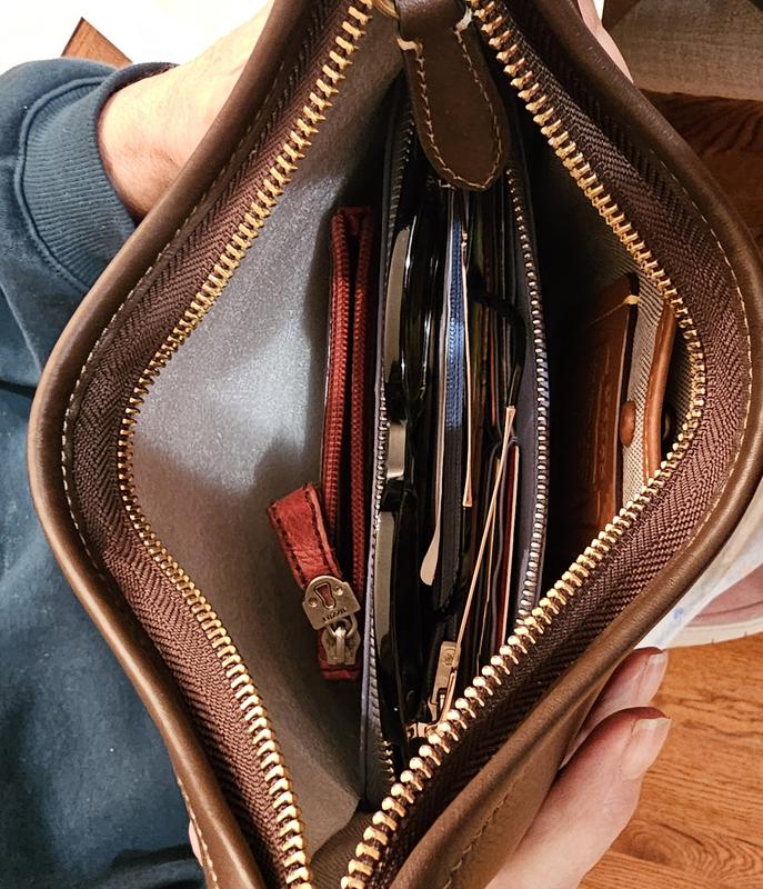 Small Leather Curve Zip Shoulder Bag