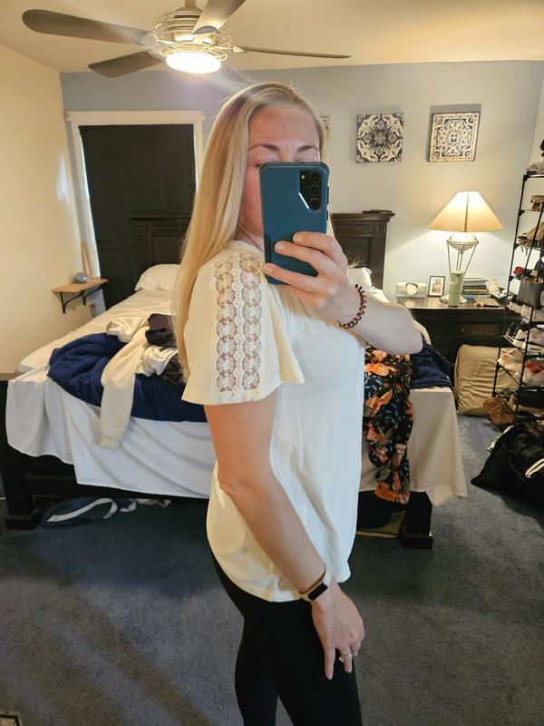Style & Co Women's Lace-Trim V-Neck Top, Exclusively at