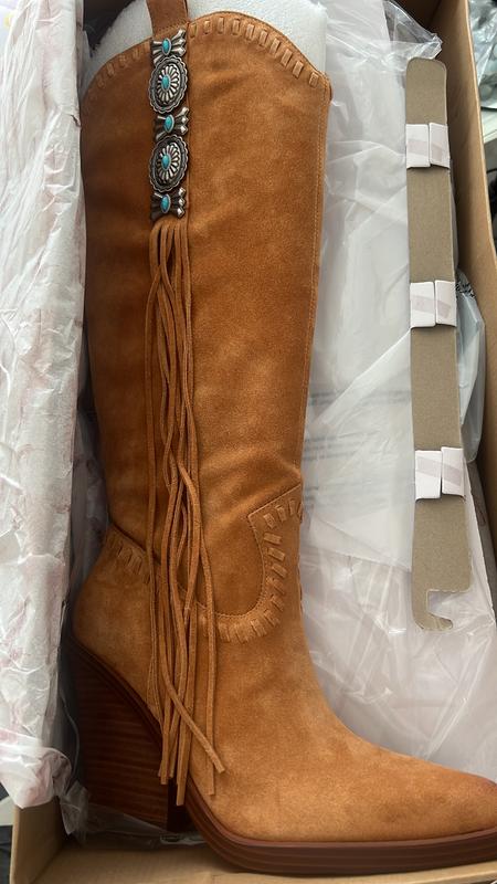 Jessica Simpson Women's Lisabeth Knee-High Fringe Cowbow Boots - Macy's