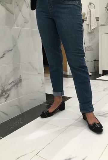 Cuffed bottoms and without rolling.