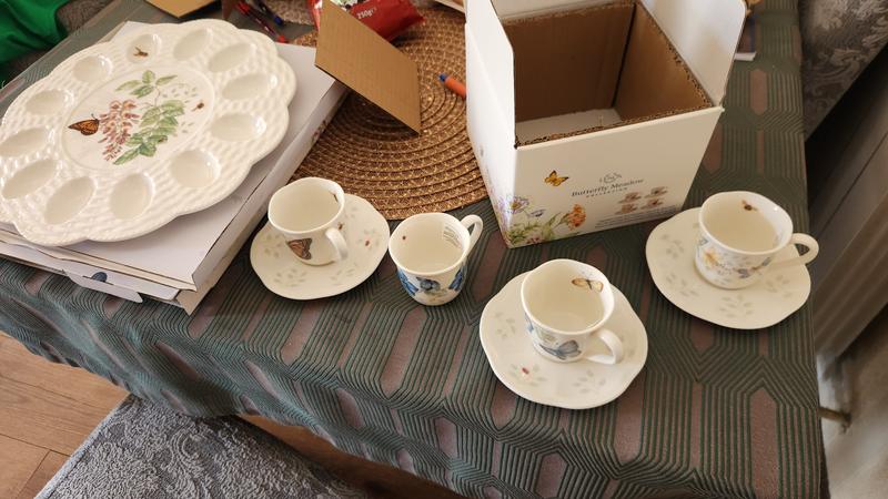 Lenox Butterfly Meadow Espresso Cup & Saucers, Service for 4 - Macy's