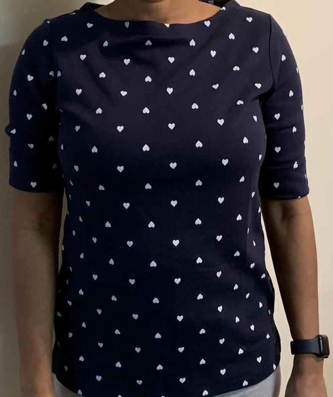 Style & Co Petite Printed Elbow-Sleeve Knit Tunic Top