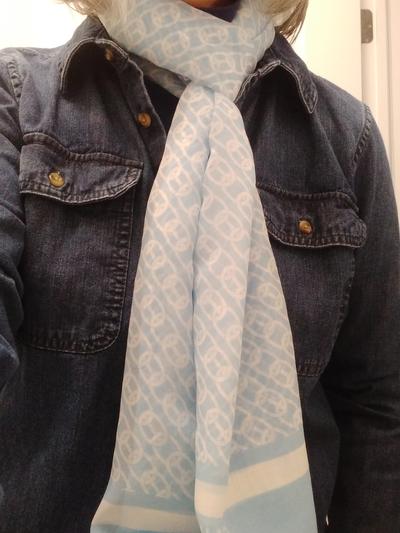 Looks great with a jean shirt or jean jacket!