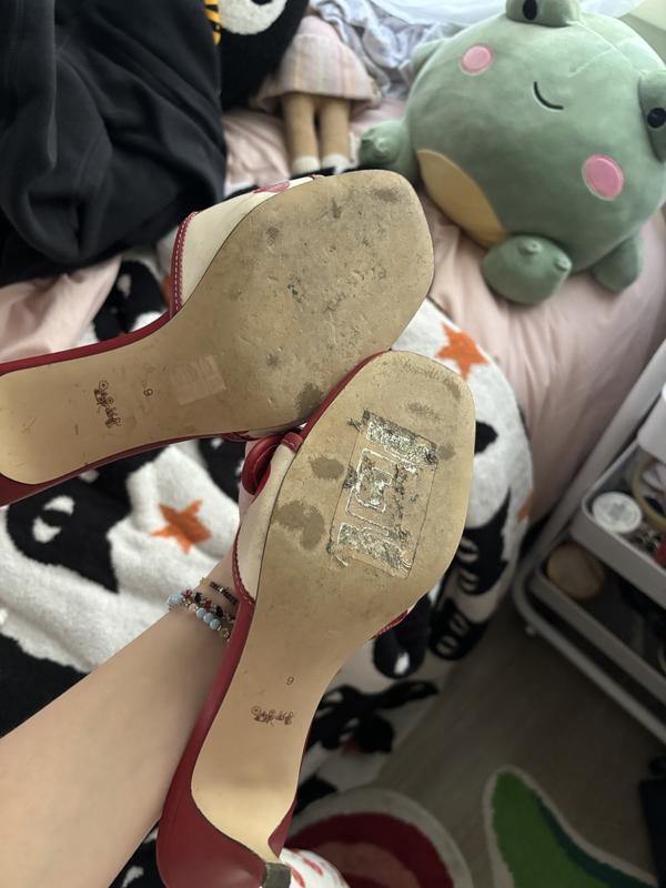 COACH Margot Cherry Print Leather Kitten Heel Sandals - Macy's