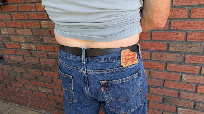 After a short time of being active, this is what happens with five belt loops. There needs to be seven