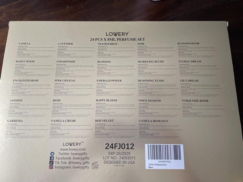 Clear key to the different scents.