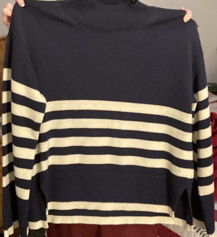 Sorry bad hair day but sweater is beautiful.