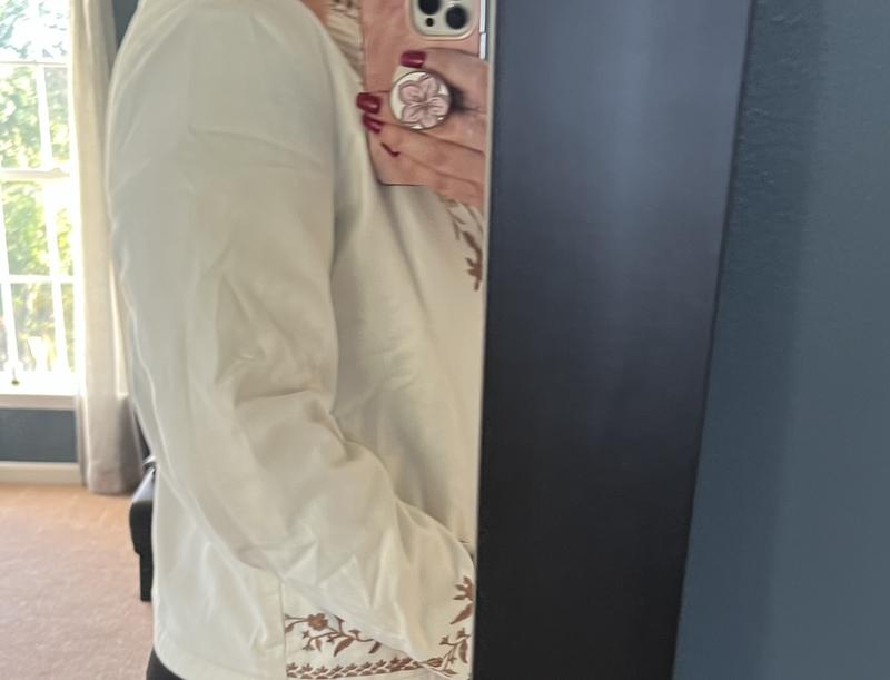 Embroidered on front