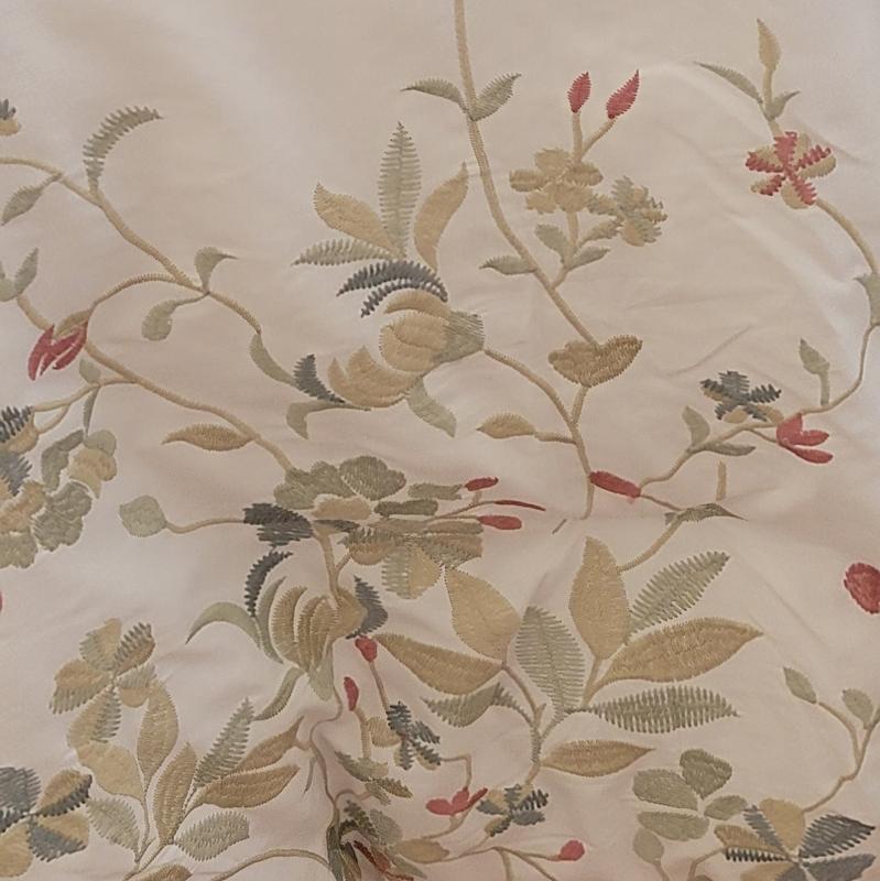 Close up of floral embroidery