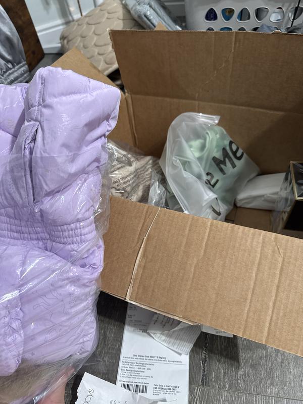 Toddler and Little Girls Foil Quilt Puffer Jacket