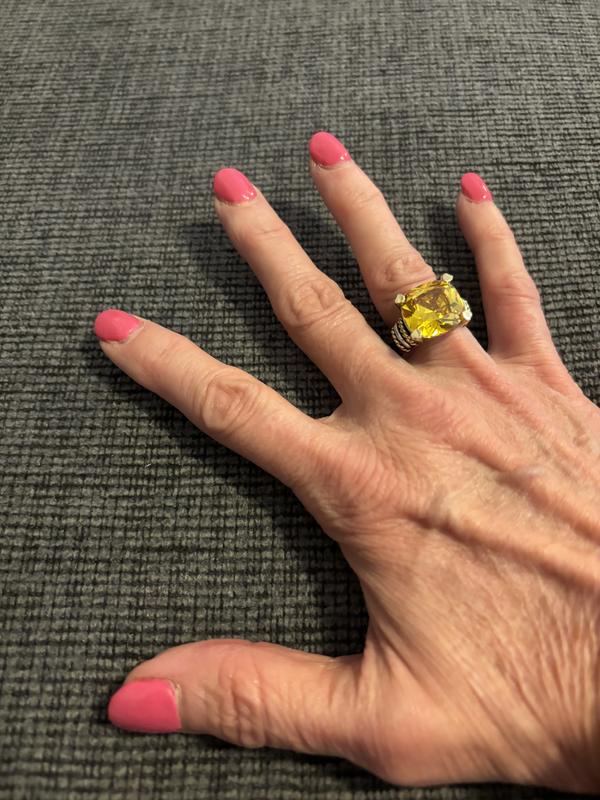 Just received my Beautiful yellow cubic zirconia statement ring! Love it so much and the setting!