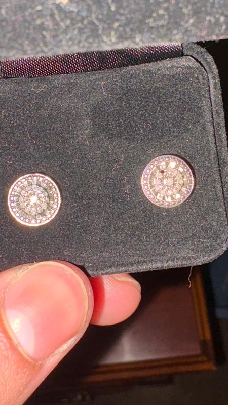 Diamond Multi-Halo Stud Earrings (1/10 ct. t.w.) in Sterling Silver