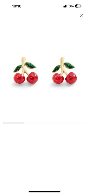 Red Enamel Cherry Cluster Stud Earrings