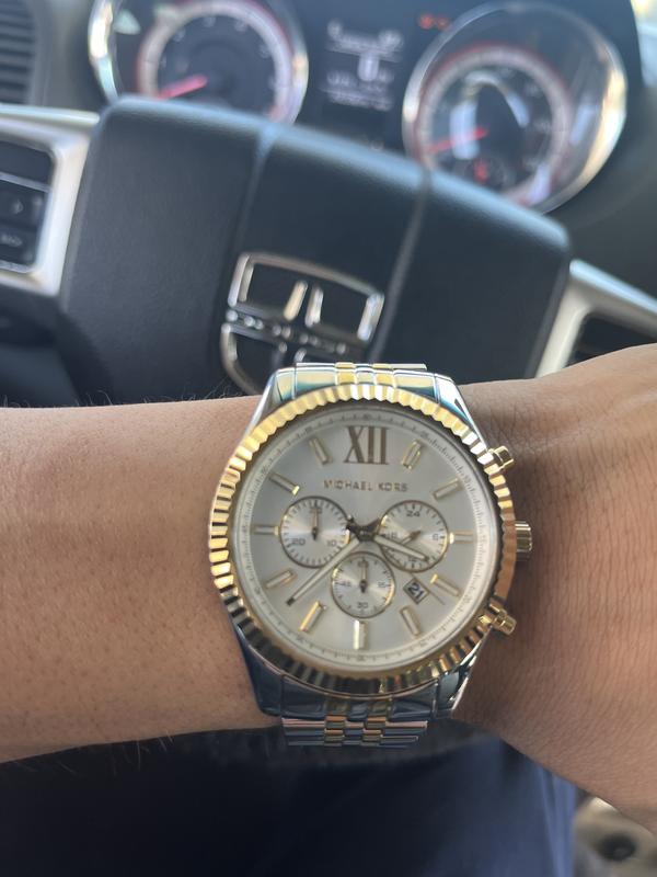 Oversized Lexington weirldy Two Tone Watch MK8344
