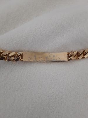 Cuban Chain ID Bracelet in 14k Gold-Plated Sterling Silver